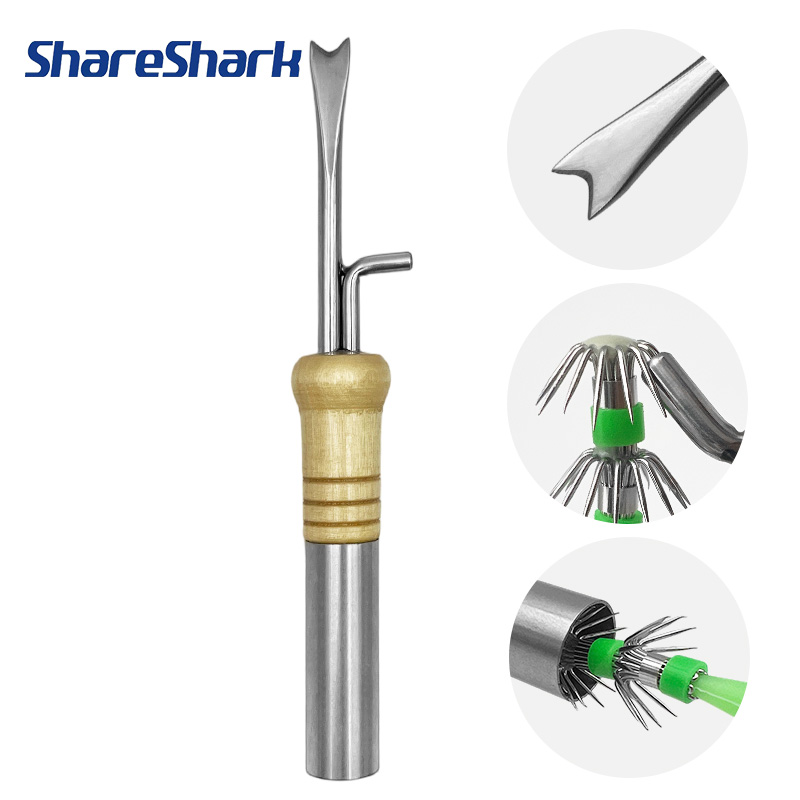 Fishing Hook Stainless Steel - ShareShark 多機能イカジグフック修正ツール ステンレス製イカ抜血針 イカジグ釣り用 海水用