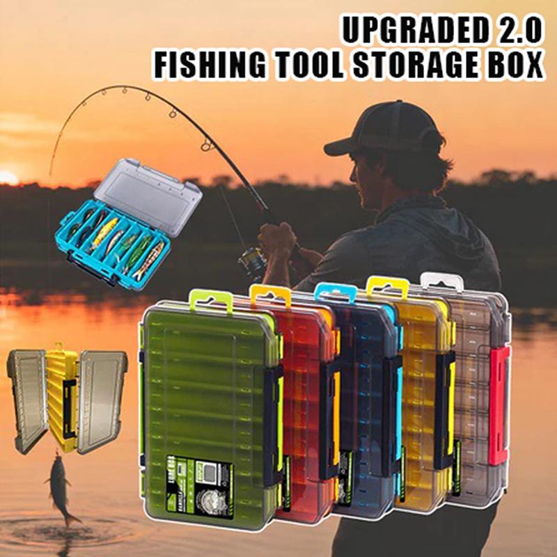 Fishing Hook Box - 両面コンパクトタックルボックス - ルアー、フック、餌用の耐久性があり多用途なオーガナイザーで釣りを合理化します