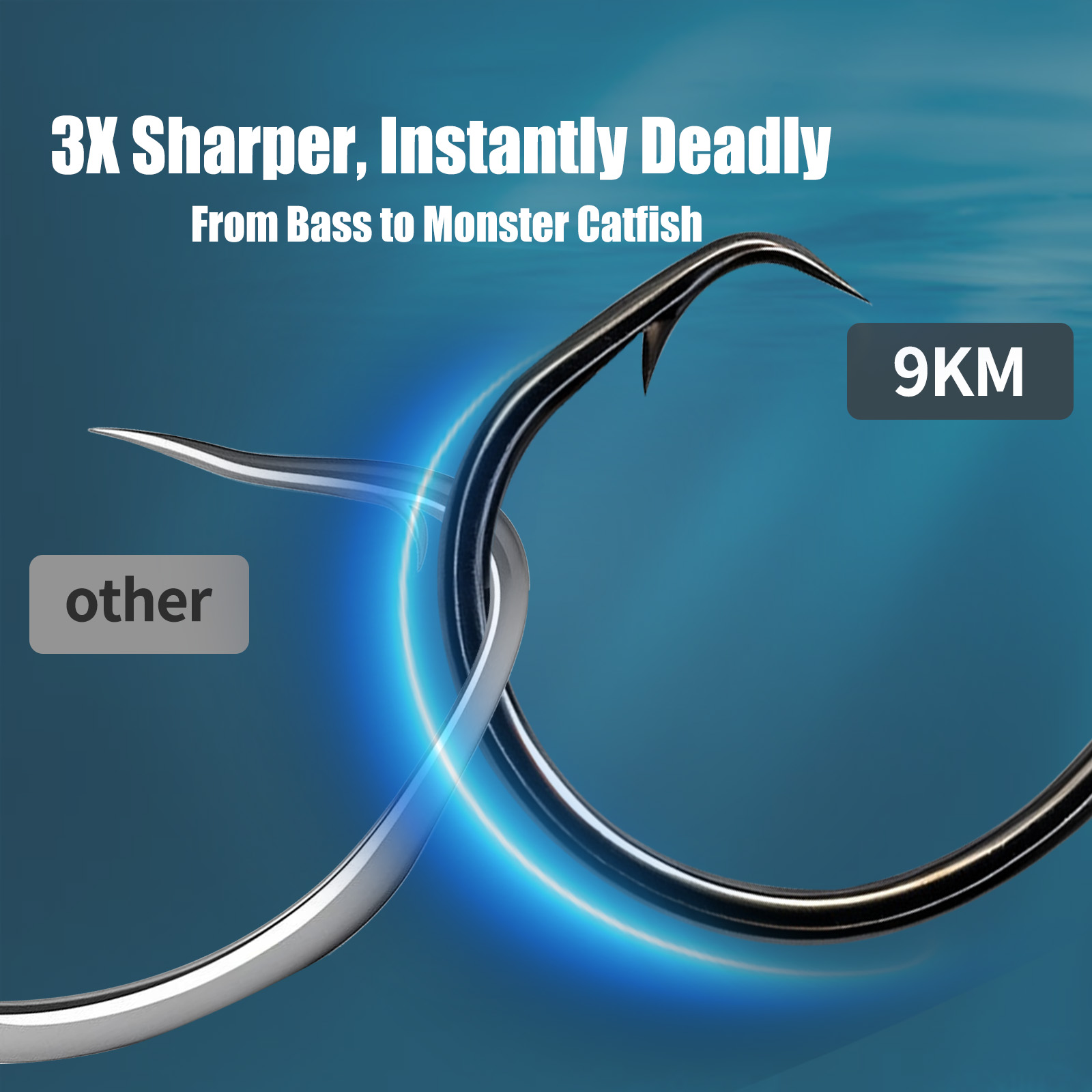 9KM フィッシングサークルフック 25-50個 3倍強度フ - Fishing Hook Circle のレビューと価格